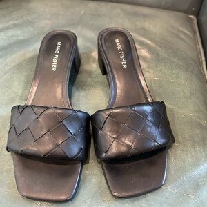 Marc Fisher Black Woven Sandals